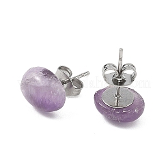 Ohrstecker aus Natursteinmischung und Edelstahl 304&nbsp;EJEW-JE07079