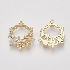 Латунные микро-паве подвески циркония подвески горный хрусталь настройки&nbsp;X-ZIRC-S064-025