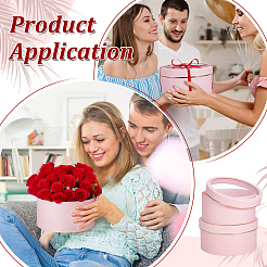 2 шт. 2 размера плоские круглые картонные бумажные коробки-органайзеры для цветов&nbsp;CON-BC0007-79C