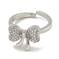 Кольцо-манжета из латуни с микропаве и кубическим цирконием&nbsp;RJEW-E296-06P