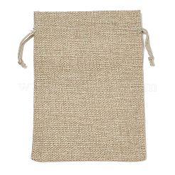 Bolsas de embalaje de arpillera impresas navideñas bolsas con cordón&nbsp;ABAG-Q053-02B-04