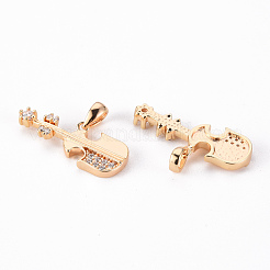 Латунные микропаве прозрачные подвески с фианитом&nbsp;KK-T062-88G-NF