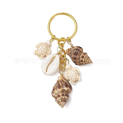 Натуральная ракушка в морском стиле с брелками из синтетической бирюзы&nbsp;KEYC-JKC01231-04