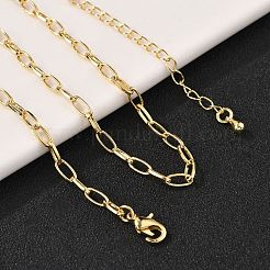 Латунные кабельные цепочки ожерелья для женщин и мужчин&nbsp;NJEW-F337-01G-01