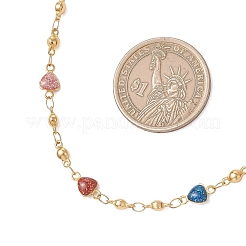 304 нержавеющая сталь эмалированная цветная цепочка в форме сердца для женщин&nbsp;NJEW-JN05899