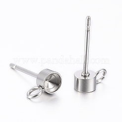 Montature per orecchini a bottone in acciaio inossidabile 304 anti-ossidazione&nbsp;X-STAS-K154-66P