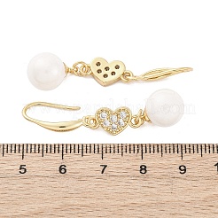 Латунь микро проложить кубического циркония серьги болтающиеся EJEW-F362-02G