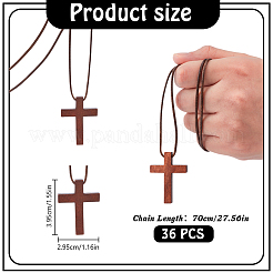 36 шт. подвеска в виде креста из дерева&nbsp;NJEW-DR00023