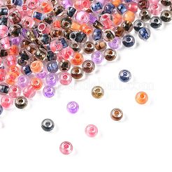 50 г двухцветных прозрачных стеклянных круглых бусин в стиле Хэллоуина&nbsp;SEED-FS0001-41