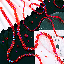 5 нить 5 нити прозрачных гальванических стеклянных бусин размера 3~10x2~8&nbsp;GLAA-TA0001-96A