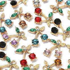 32шт 8 цвета подвески из сплава со стразами&nbsp;ALRI-CJ0001-07