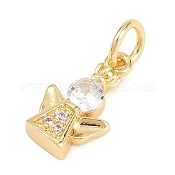 Messing micro pave klare zirkonia anhänger&nbsp;KK-H273-09G