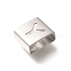 Charms scorrevoli quadrati in acciaio inossidabile 304 stile lettera&nbsp;STAS-L132-21Y