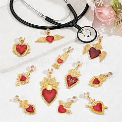 14 pendentif décoratif en forme de stéthoscope en alliage émaillé&nbsp;HJEW-ME00156