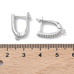 Латунные серьги-кольца из прозрачного кубического циркония&nbsp;KK-Z143-06P