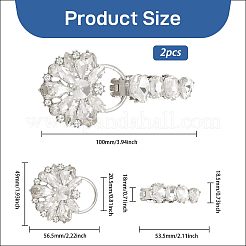 2 pz fermagli a scatto in lega di strass a forma di fiore&nbsp;FIND-FH0018-22A