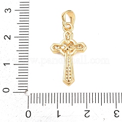 Pendenti in zirconi cubici trasparenti in micro pavè di ottone&nbsp;KK-D258-11G-01