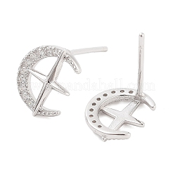 925 Ohrstecker aus Sterlingsilber mit Mikropavé und klarem Zirkonia für Damen&nbsp;EJEW-F342-01P