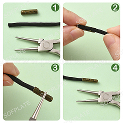 200 шт. 4-х цветные пряжки для шнурков из сплава колонн&nbsp;FIND-SP0004-68B