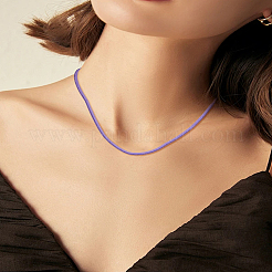 20 шт. 10 цвета 2 мм плоский искусственный замшевый шнур для изготовления ожерелья с фурнитурой&nbsp;NJEW-LP0007-08A