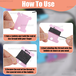 200 шт. 5-х цветные ПВХ-пластиковые доски для намотки нитей&nbsp;TOOL-SC0001-82