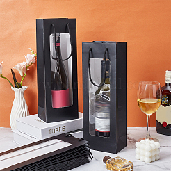 Бумажные подарочные пакеты для вина с видимым окном&nbsp;ABAG-WH0039-50A