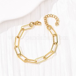 Bracelets à chaîne trombone en acier inoxydable 304 pour femmes&nbsp;BJEW-F536-22G
