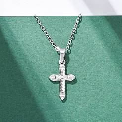 Colliers pendentifs croix en acier inoxydable 304&nbsp;NJEW-H059-10P