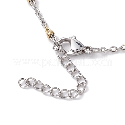 2 pièce de fabrication de collier coulissant en acier inoxydable 304 avec placage ionique (IP) 2 couleurs&nbsp;AJEW-JB01288