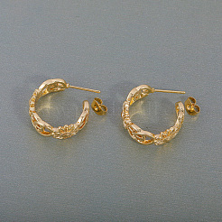 Полые серьги-гвоздики из латуни в форме подсолнуха&nbsp;VI6809