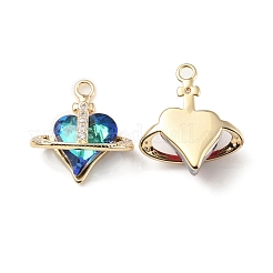 Латунь с подвесками из стекла k9 и стразами&nbsp;KK-C024-56KCG