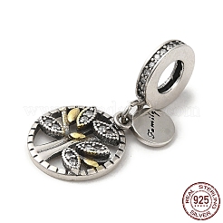Таиланд 925 стерлинговое серебро микро паве прозрачный кубический цирконий европейские подвески с подвесками&nbsp;STER-NH0001-08AS
