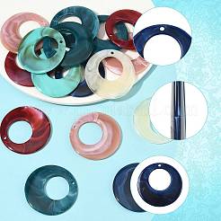 24шт 6 цвета акриловые подвески&nbsp;OACR-FS0002-66