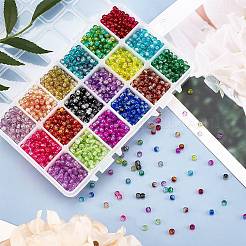 Kit fai da te per realizzare braccialetti elastici con perline di vetro effetto craquelé e colori per dolci.&nbsp;DIY-PH0004-54C