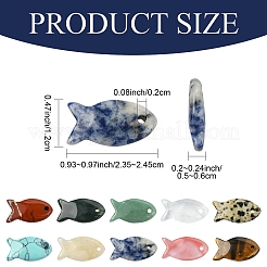 10шт 10 стиля подвески из натуральных и синтетических смешанных драгоценных камней&nbsp;G-YW0002-80