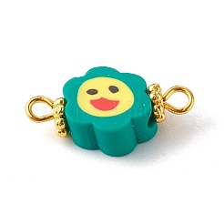 Link viso sorridente fiore di argilla polimerica fatto a mano&nbsp;PALLOY-JF00787