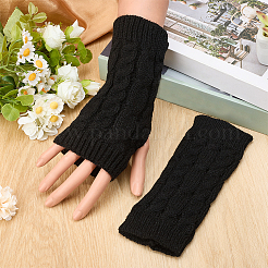 1 пара нейлоновых теплых перчаток без пальцев&nbsp;AJEW-CY0002-22A