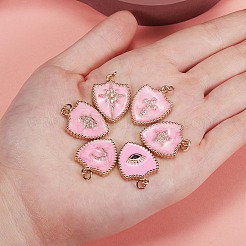 6 шт. 6 стиля настоящие 18k позолоченные латунные микро проложить прозрачные кубические циркониевые эмалевые подвески&nbsp;ZIRC-SZ0001-36A