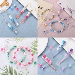 400pcs 4 couleurs perles acryliques opaques&nbsp;MACR-SZ0001-79C