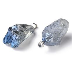 Грубые необработанные гальванические подвески из натурального кристалла кварца&nbsp;G-S282-15E