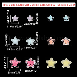 360шт 6 стиля прозрачные акриловые бусины&nbsp;TACR-AR0001-17