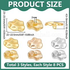 24 шт. 3-х цветные пуговицы из сплава с тремя отверстиями на ножке&nbsp;BUTT-UN0001-38