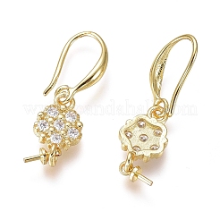 Латунь микро проложить кубического циркония серьги крючки&nbsp;LS-KK-G374-09G