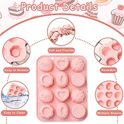 Moules en silicone pour chocolat en forme de cœur et de fleur&nbsp;ST-CJ0043-062