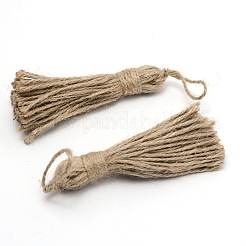 Décorations de pendentif de pompon de jute&nbsp;AJEW-WH0181-54