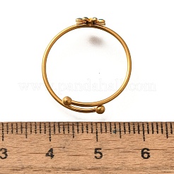 Anelli aperti in acciaio inossidabile smaltato daisy 304 per donna&nbsp;RJEW-M061-01G-10