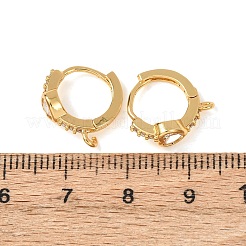 Orecchini a cerchio a forma di cuore in ottone con pavé di zirconi cubici&nbsp;KK-D259-13B-G
