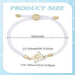 1 braccialetti scorrevoli in cordino di nylon regolabile per donna&nbsp;BJEW-LP0001-33W-G