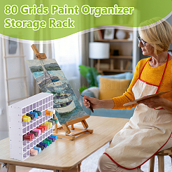 80 Gitter PVC Holz Pigment Organizer Halter Erhöhungs-Displayständer&nbsp;AJEW-WH0410-61