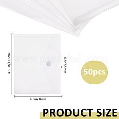 50 шт. прямоугольных прозрачных пластиковых карманов для файлов из полипропилена&nbsp;AJEW-FH0007-15